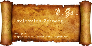 Maximovics Zsinett névjegykártya